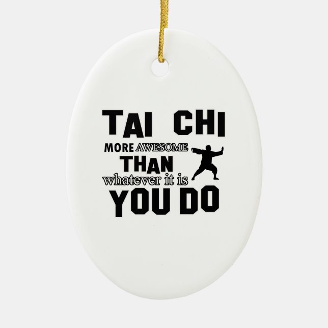 TAI CHI MARTIAL arts gifts Ceramic Tree Decoration (Front)