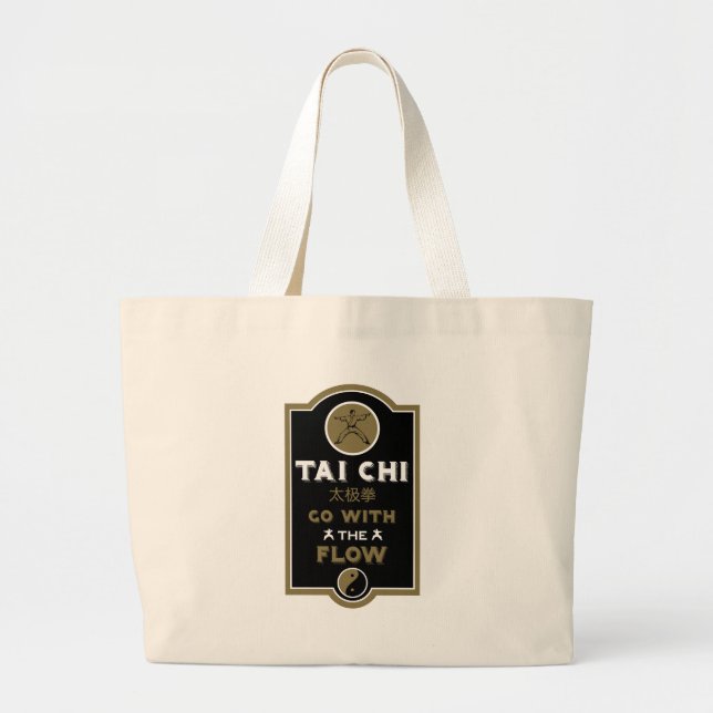 Tai Chi Practitioner Gift Large Tote Bag (Front)