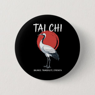 Tai Chi Qigong Crane Martial Arts Yoga Meditation 6 Cm Round Badge