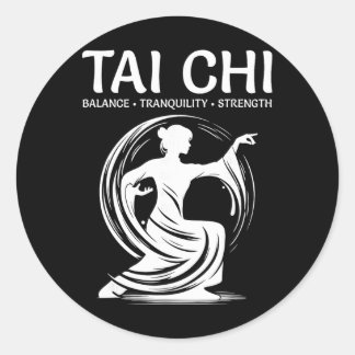 Tai Chi Qigong Crane Martial Arts Yoga Meditation Classic Round Sticker