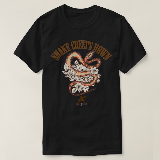 Tai Chi Snake Creeps Down T-Shirt (Design Front)
