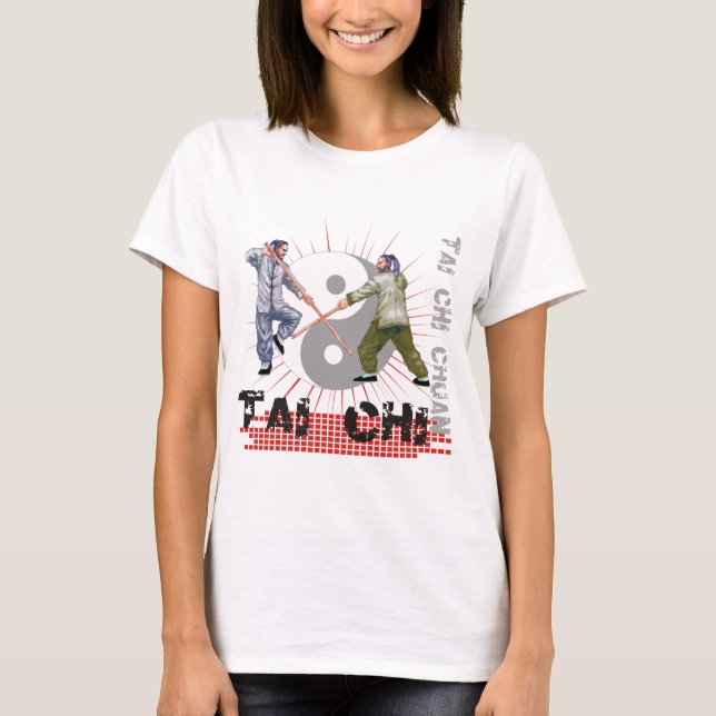 Tai Chi Staff Fighting T-Shirt (Front)