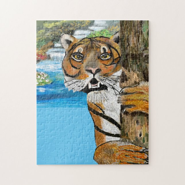 Tai Chi Tiger Illustration Jigsaw Puzzle (Vertical)