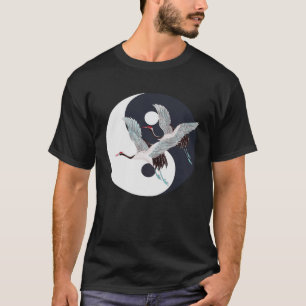 Tai Chi White Crane Yin Yang Qi Gong Chinese White T-Shirt