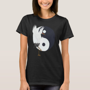 Tai Chi White Crane Yin Yang Qi Gong Chinese White T-Shirt
