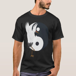 Tai Chi White Crane Yin Yang Qi Gong Chinese White T-Shirt