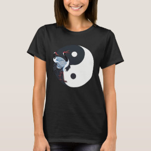 Tai Chi White Crane Yin Yang Qi Gong Chinese White T-Shirt