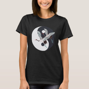 Tai Chi White Crane Yin Yang Qi Gong Chinese White T-Shirt