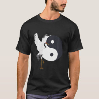 Tai Chi White Crane Yin Yang Qi Gong Chinese White T-Shirt