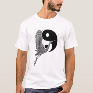 Tai Chi White Crane Yin Yang Qi Gong Illustration T-Shirt