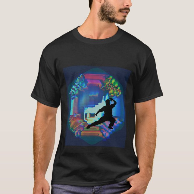 Tai Chi with Abstract Yin Yang Design T-Shirt (Front)