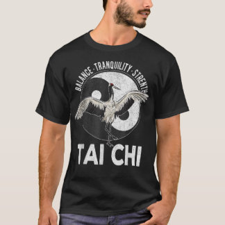 Tai Chi Yin Yang Crane Chinese Martial Arts Retro  T-Shirt