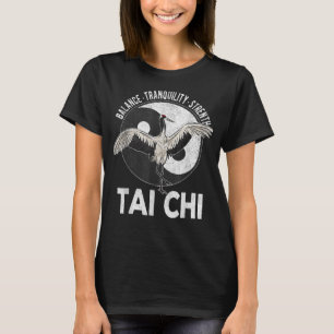 Tai Chi Yin Yang Crane Chinese Martial Arts Retro  T-Shirt