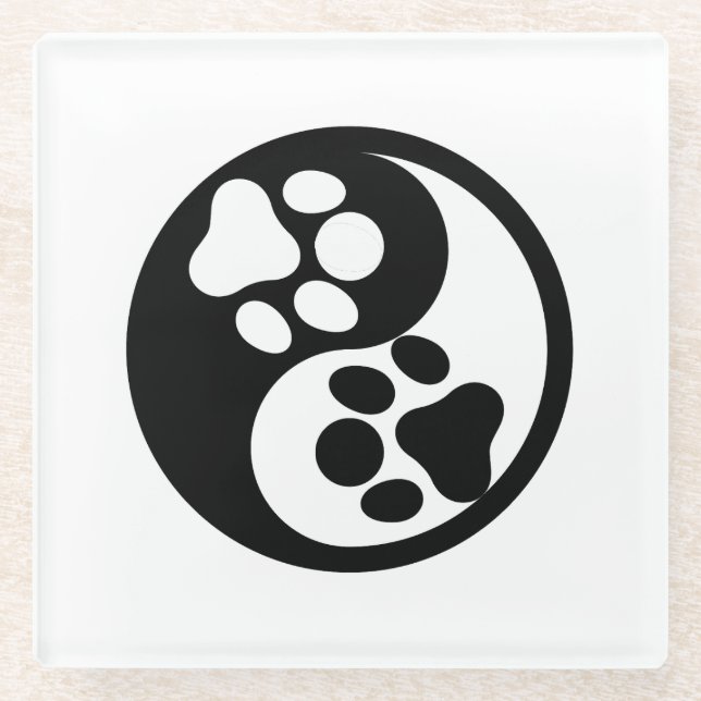 Taichi Paws Glass Coaster (Front)