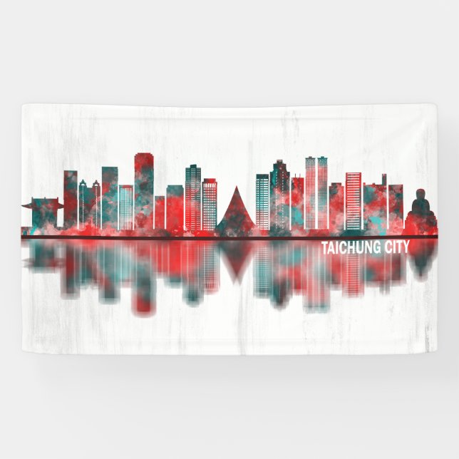Taichung City Taiwan Skyline Banner (Horizontal)
