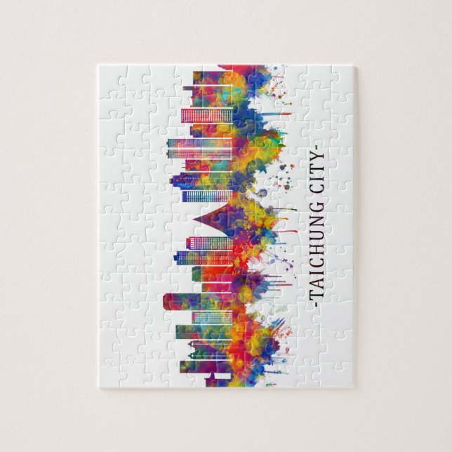 Taichung City Taiwan Skyline Jigsaw Puzzle (Vertical)