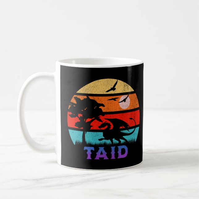 Taid Retro Sunset Dragon Grandfather Coffee Mug (Left)