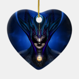 Taidushan Sai Shadow Blue RB Portrait Ceramic Tree Decoration