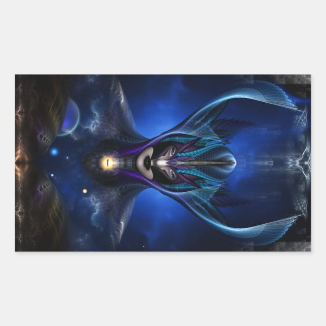 Taidushan Sai Shadow Blue Rectangular Stickers (Front)
