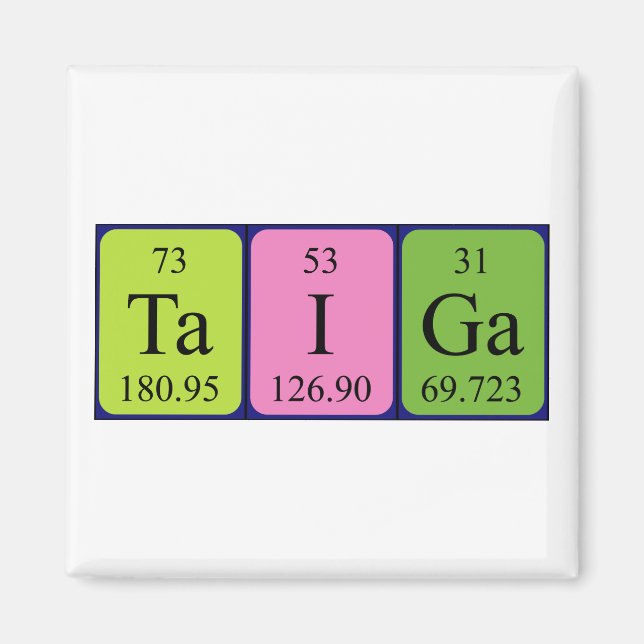 Taiga periodic table name magnet (Front)