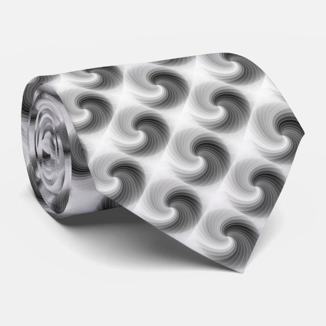 Taiji Taichi Pattern Tie (Rolled)