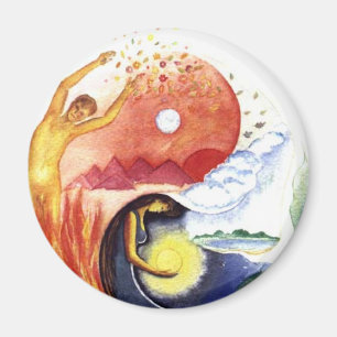 Taijitu illustrating polarity magnet