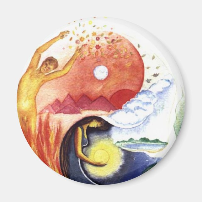 Taijitu illustrating polarity magnet (Front)