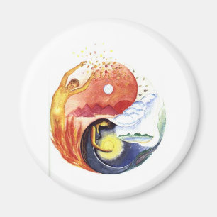Taijitu illustrating polarity magnet