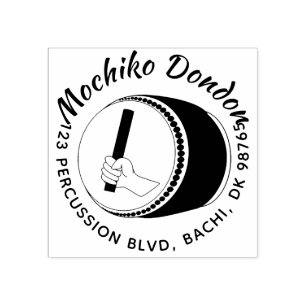Taiko Drum Gifts Return Address Stamp for Drummers