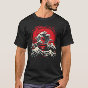 Taiko Drumming Japan Sunset Waves Ocean Art Graphi T-Shirt