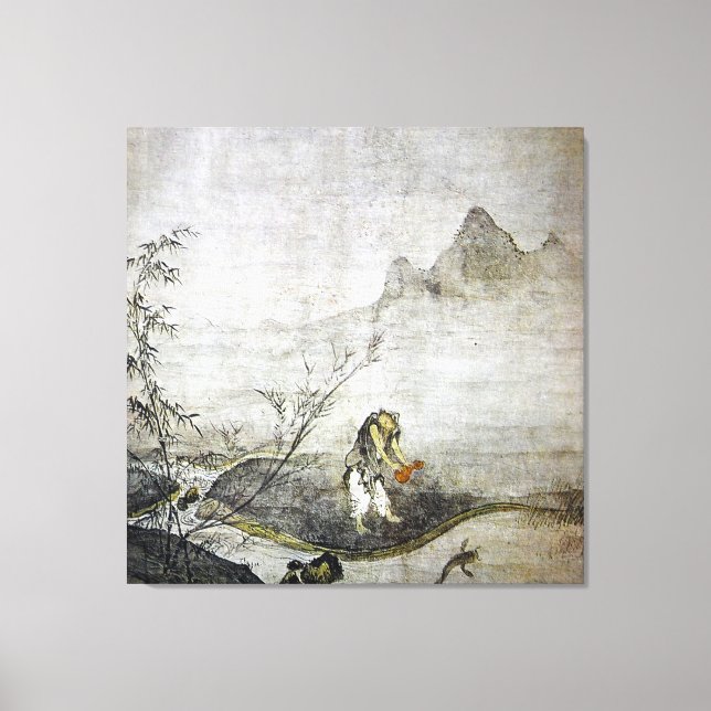 Taikō Josetsu /  Catching a Catfish With a Gourd / Canvas Print (Front)