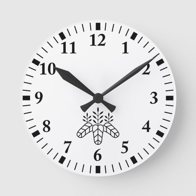 Taiko paulownia round clock (Front)