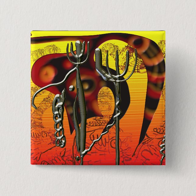 Tail and tridents 15 cm square badge (Front)