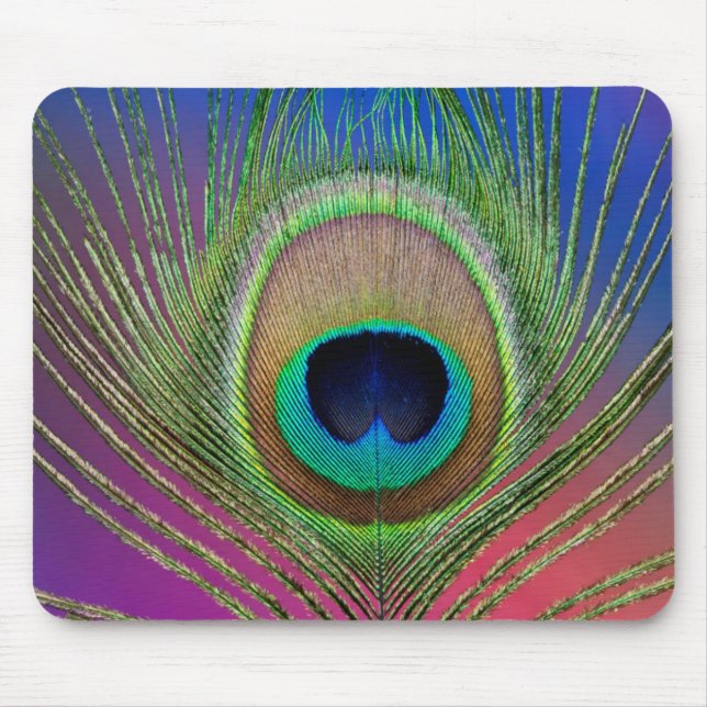 Tail feather of a peacock mouse mat (Front)