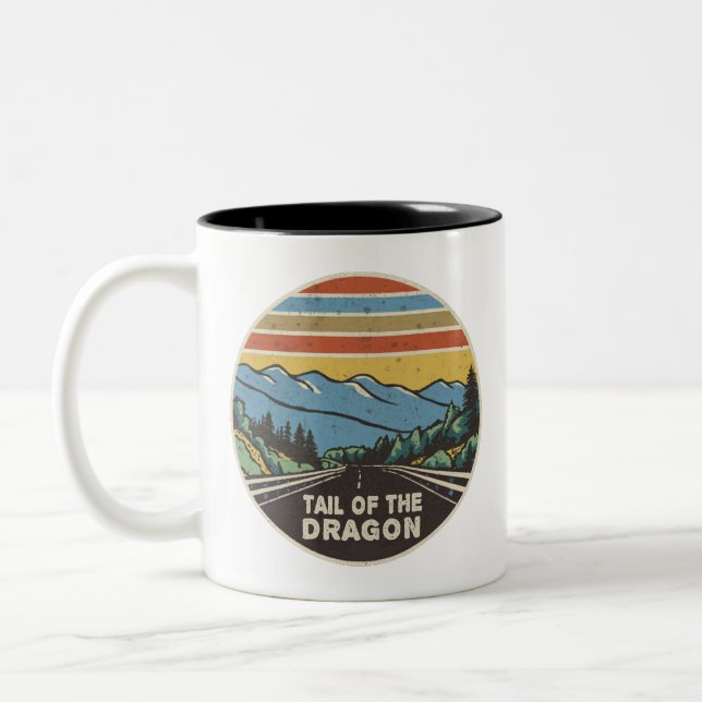 Tail Of The Dragon Mountains Two-Tone Coffee Mug (Left)