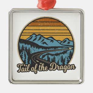 Tail Of The Dragon Retro Metal Tree Decoration