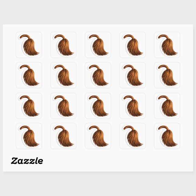 Tail tail on the square sticker (Sheet)