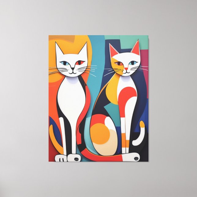 Tail Tales: Abstract Adventures Of Cats Canvas Print (Front)
