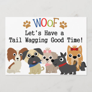 Tail Wagging Dog Birthday Invitation