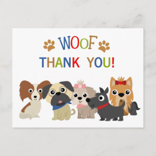 Tail Wagging Dog Birthday Thank You Postcard