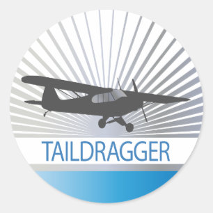 Taildragger Aeroplane Classic Round Sticker