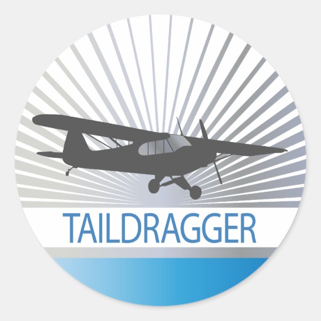 Taildragger Aeroplane Classic Round Sticker (Front)