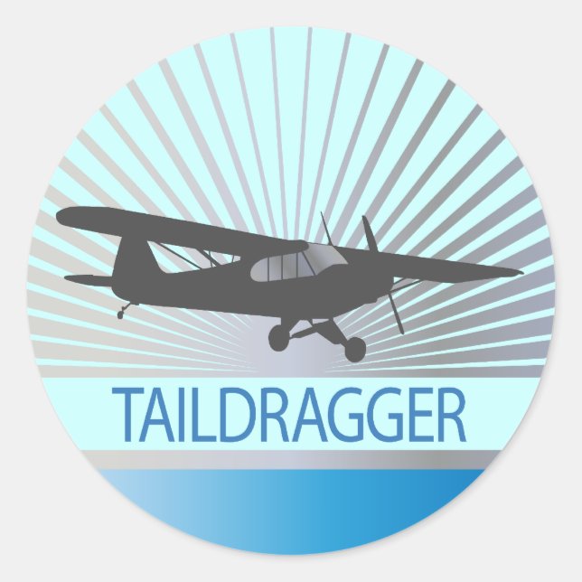 Taildragger Aeroplane Classic Round Sticker (Front)