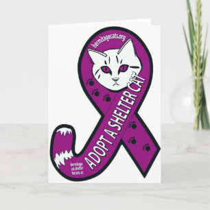 Tailed awareness ribbon: Adopt a shelter cat Card