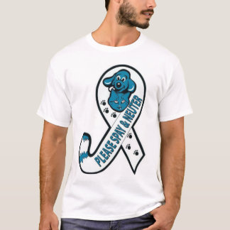 Tailed awareness ribbon: Please spay & neuter T-Shirt