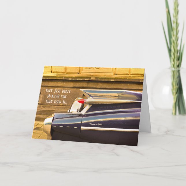 Tailfin Classic Car Cadillac Birthday Card (Front)