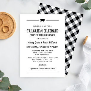 Tailgate and Celebrate Black Couples Wedding Showe Invitation