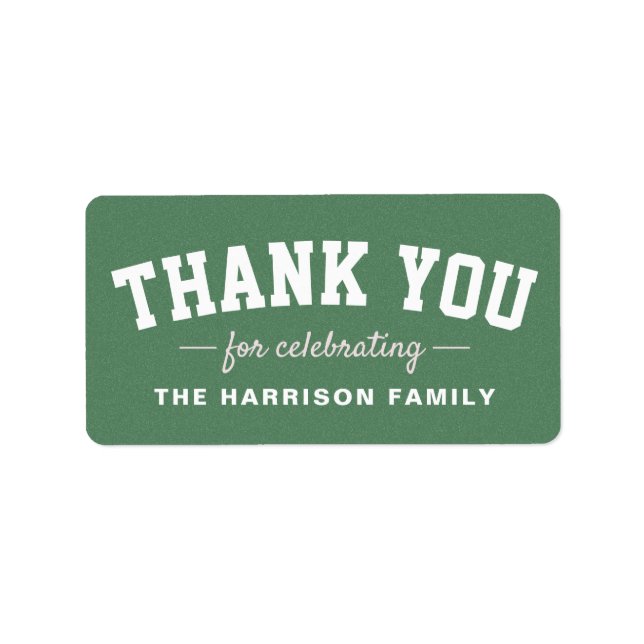 Tailgate baby shower favour pink thank you label (Front)