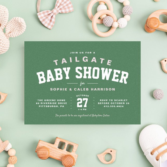Tailgate baby shower fun light pink football theme invitation (Creator Uploaded)