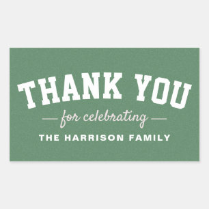 Tailgate baby shower sporty pink thank you rectangular sticker